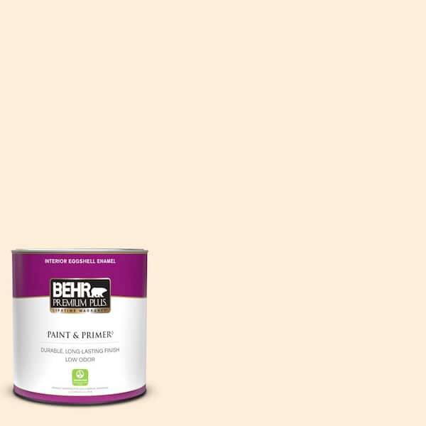 BEHR PREMIUM PLUS 1 qt. #70 Linen White Eggshell Enamel Low Odor Interior Paint & Primer