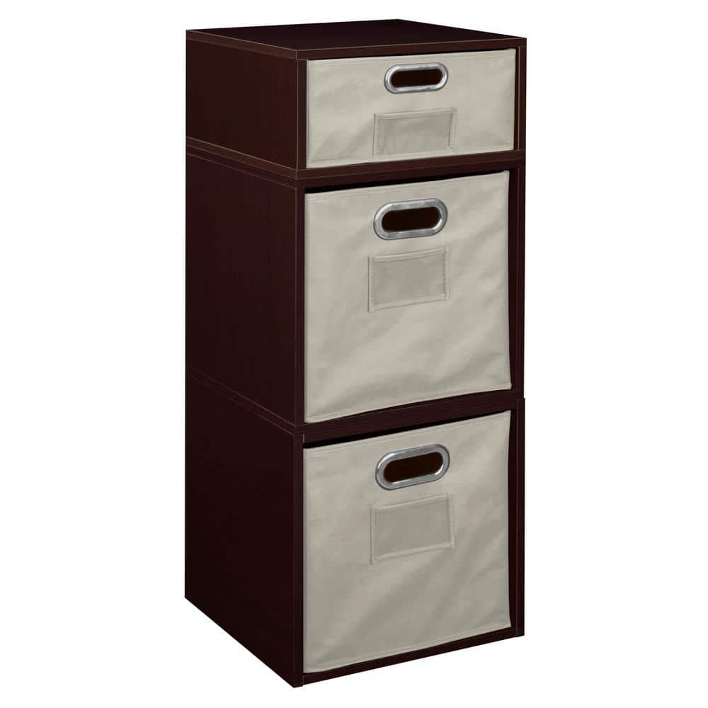 Regency 32.5 in. H x 13 in. W x 13 in. D Brown Wood 3-Cube Organizer ...