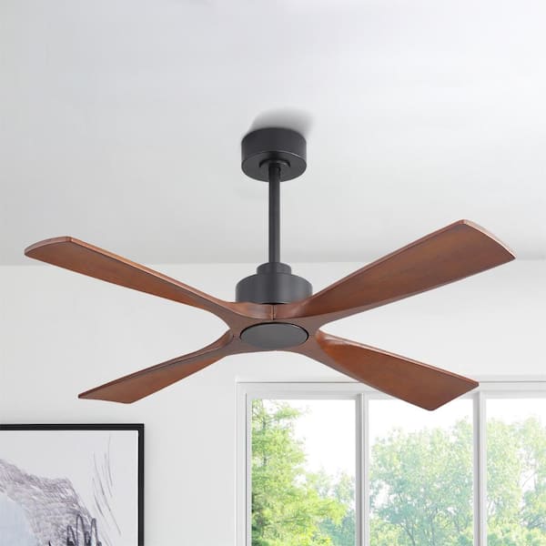 MLiAN 48 in. 4 Solidwood Walnut Blades Dc Motor Indoor Standard