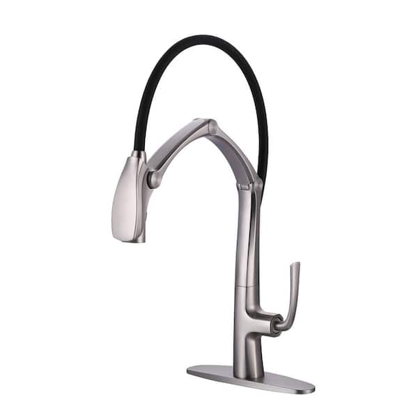 AVITAS Single-Handle Pull-Out Sprayer Kitchen Faucet with with Magnetic Docking Spray Head in Brushed Nickel