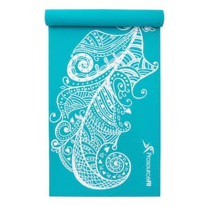Feather 72 in. L x 24 in. W x 3/16 in. T Inspired Design Print Yoga Mat Non Slip (12 sq. ft. covered)