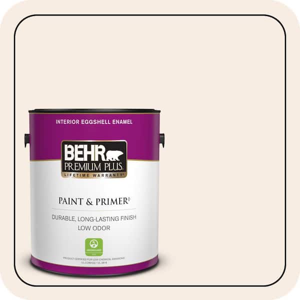 BEHR PREMIUM PLUS 1 gal. #760A-1 Creme Angels Eggshell Enamel Low Odor Interior Paint & Primer