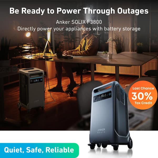 SOLIX F3800 6,000-Watt Output 3,840Wh Portable Power Station, Home Backup/RVs Push Button Start Battery Generator