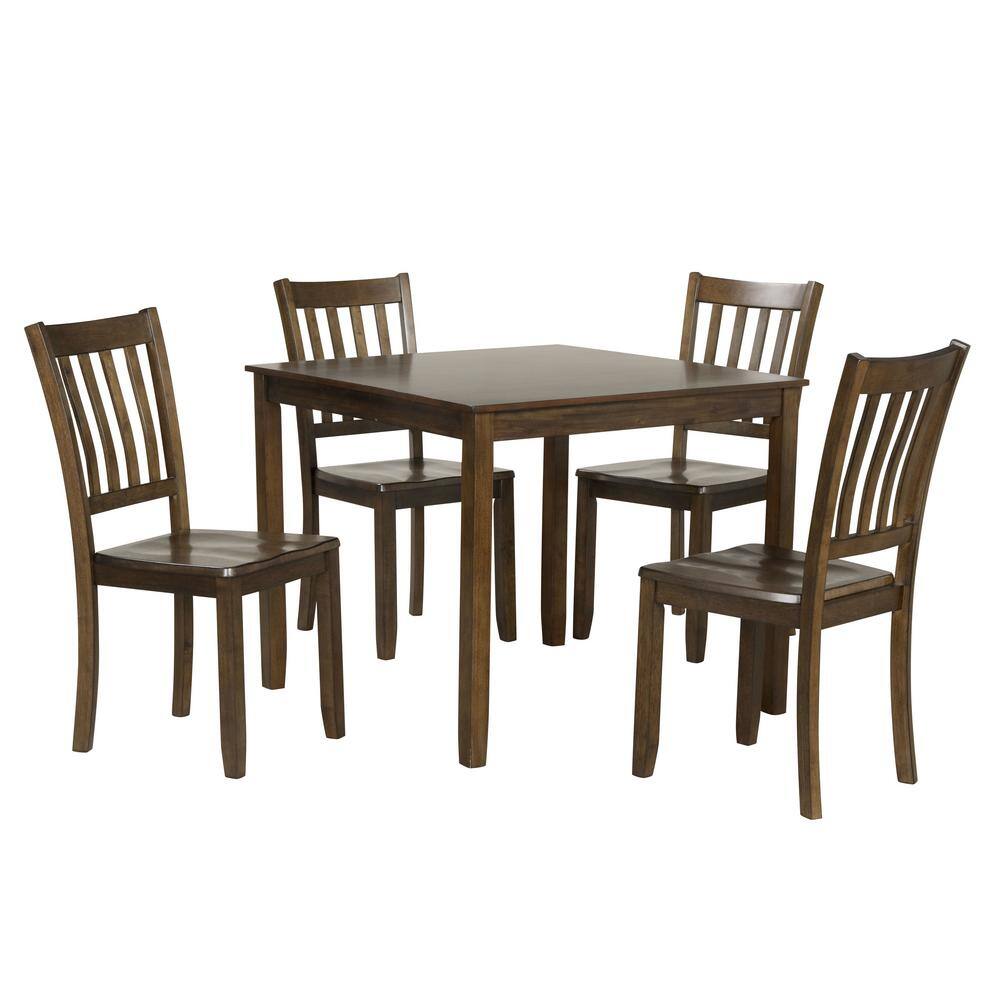 Sherry 5-Piece Square Espresso Wood Top Dining Room Seats-4 price history on PriceWatchPro