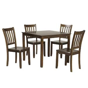 Sherry 5-Piece Square Espresso Wood Top Dining Room Seats-4