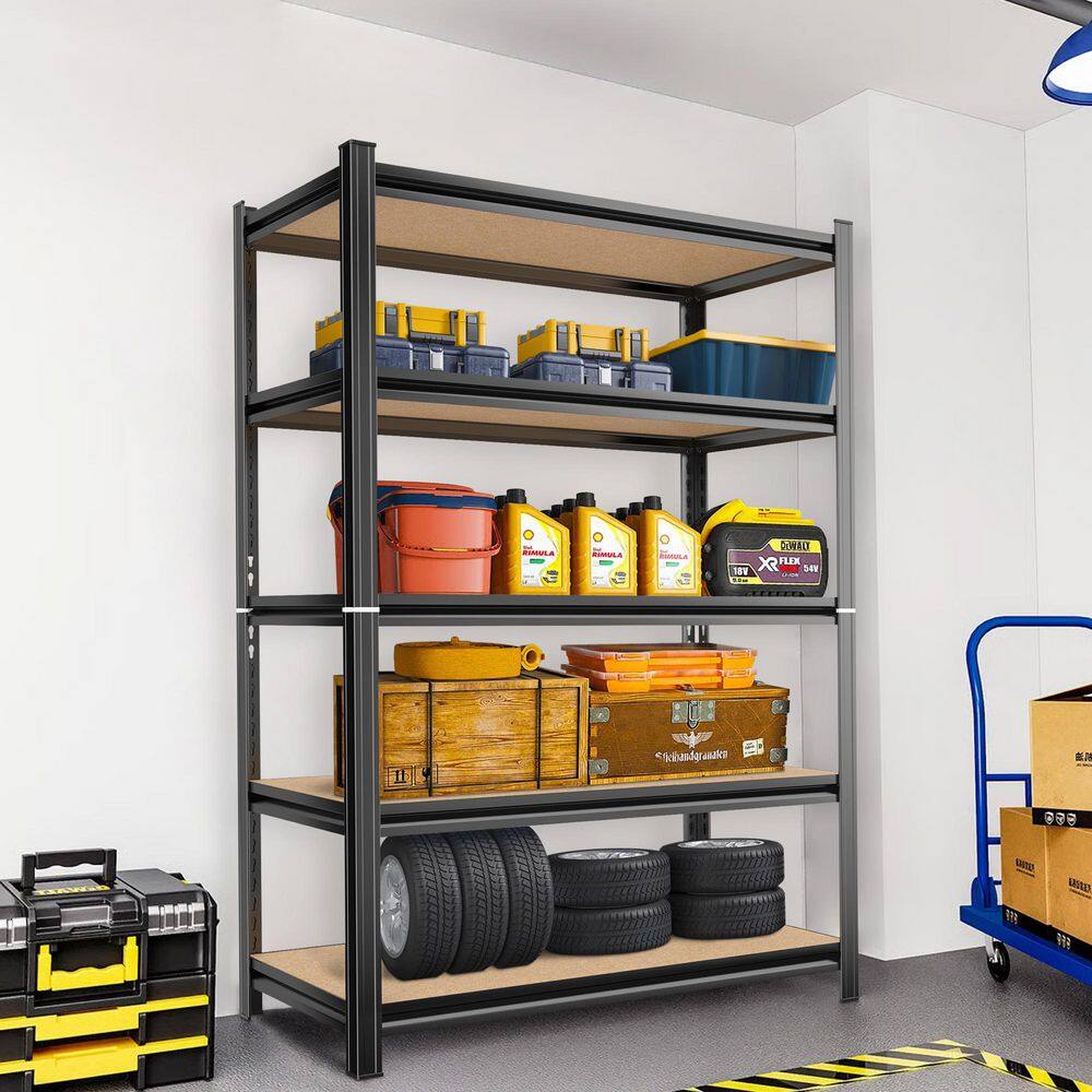 5-Tier Steel Adjustable Garage Storage Shelving Unit in Black with Thick MDF Board (35.5 in. W x 71 in. H x 15.8 in. D) price history on PriceWatchPro
