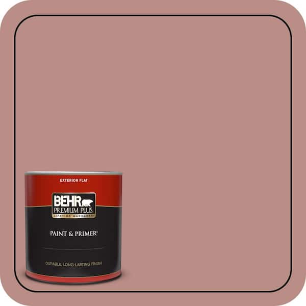 BEHR PREMIUM PLUS 1 qt. #170F-5 Brick Dust Flat Exterior Paint & Primer