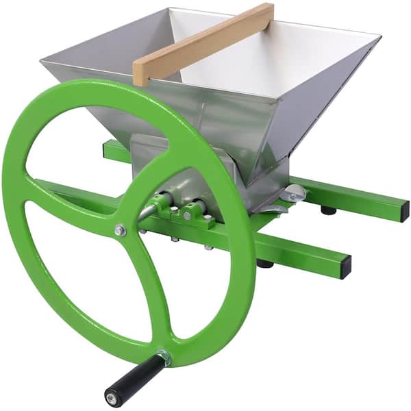 Tatayosi 7L Manual Juicer Grinder, Portable Fruit crusher with wheel Stainless Steel Fruit Scratter Pulper