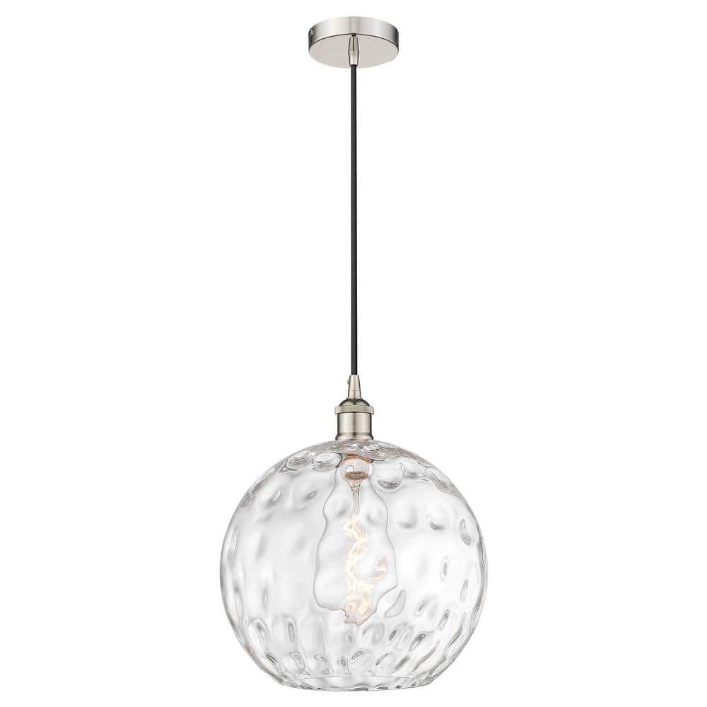 Edison Mini 12" Polished Nickel & Glass Indoor/Outdoor Pendant