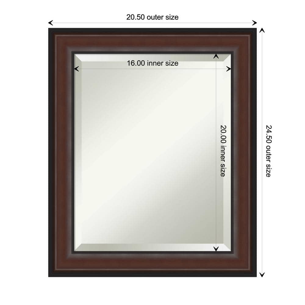 Harvard Walnut Beveled Framed Rectangular Wall Mirror