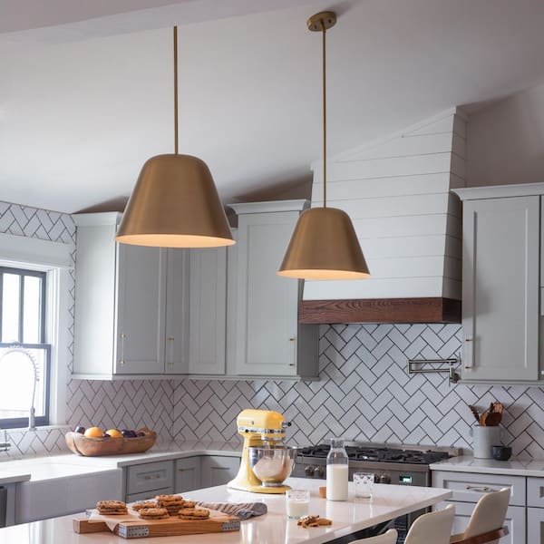 LARK Madi 1-Light Lacquered Brass Cone Pendant Light 83707LCB