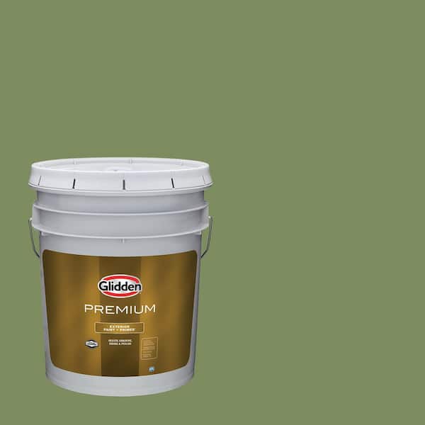 Glidden Premium 5 gal. Moss Point Green PPG1121-6 Satin Exterior Latex Paint