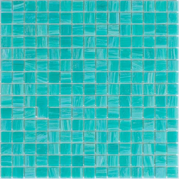 Apollo Tile Celestial 4" x 6" Glossy Persian Green Glass Mosaic Uniform square Wall & Floor Sample Tile 0.13 sq. ft./Piece (1-Pack)