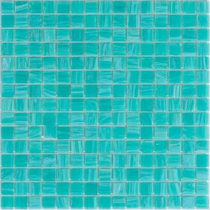 Celestial Glossy Persian Green 12 in. x 12 in. Glass Mosaic Wall and Floor Tile (20 sq. ft./case) (20-pack)