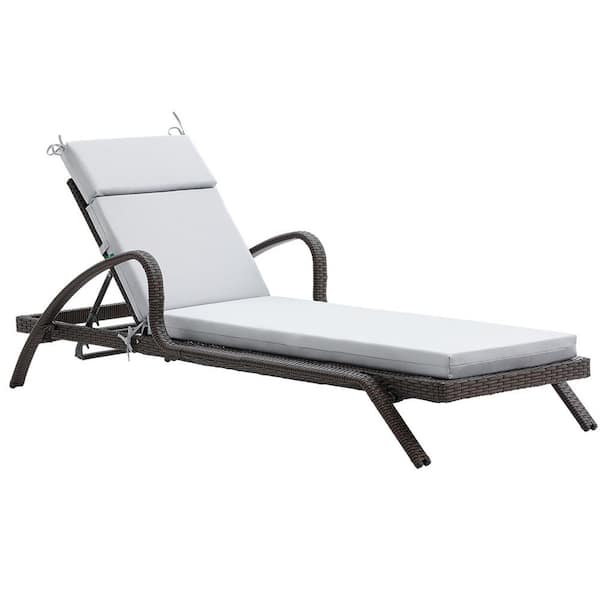 Chaise Lounge Cushions Outdoor Furniture Pool and Beach 72 x 21 x 3 in. Grey
