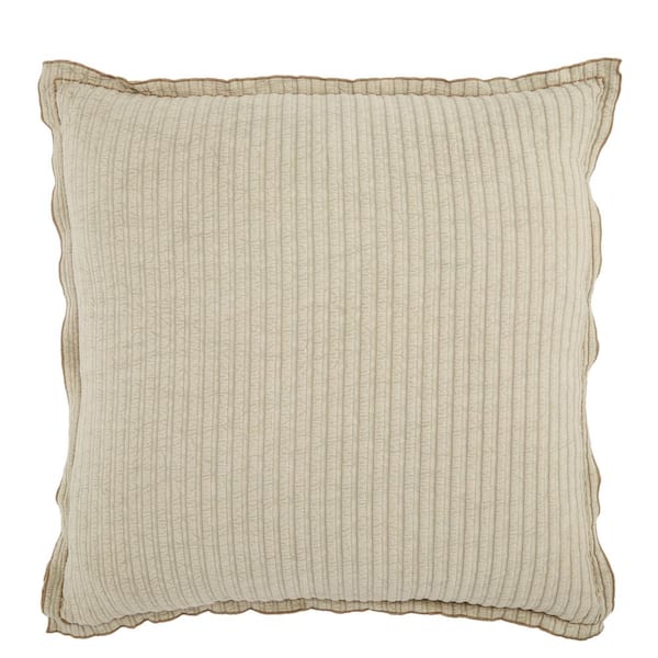 Unbranded Gillan Beige 26 in. x 26 in. Polyester Fill Throw Pillow