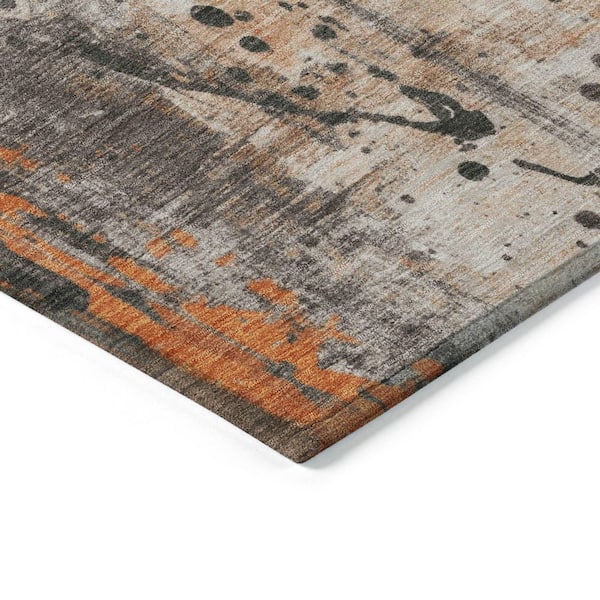 Chantille Machine Washable Indoor/Outdoor Abstract ACN1840 Orange 3 ft. x 5 ft. Accent Rug