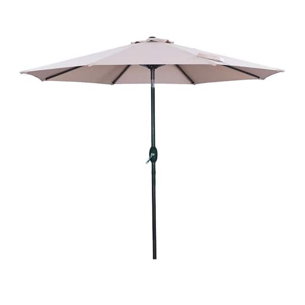 maocao hoom 9 ft. Market Round Outdoor Patio Umbrella without Base in Sand