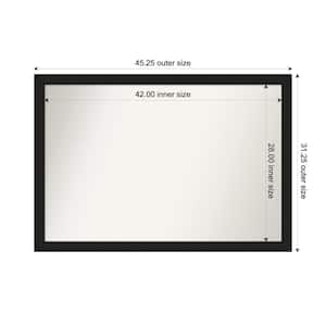 Midnight Black Narrow 45.25 in. x 31.25 in. Custom Non-Beveled Wood FramedBathroom Vanity Wall Mirror