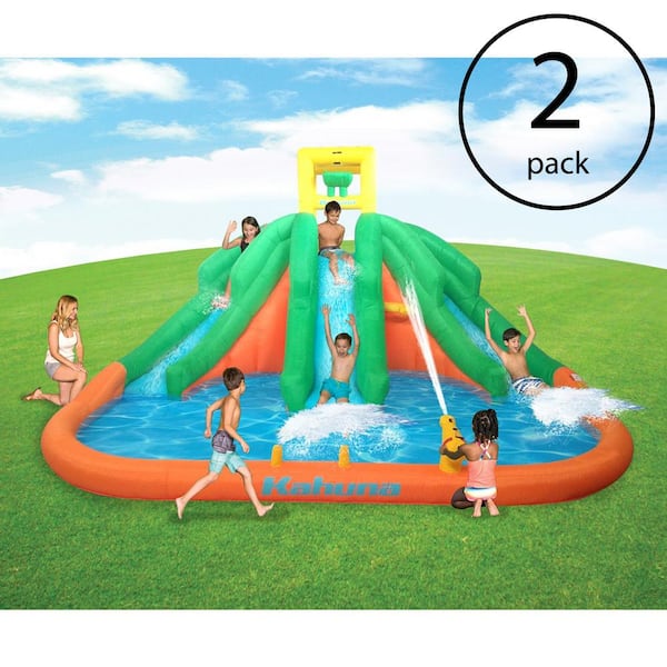 Kahuna Triple Monster Big Inflatable Backyard Slide Water Park With