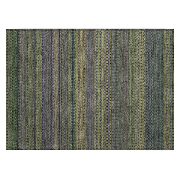 Addison Rugs Chantille ACN527 Olive 1 ft. 8 in. x 2 ft. 6 in. Machine Washable Indoor/Outdoor Geometric Area Rug