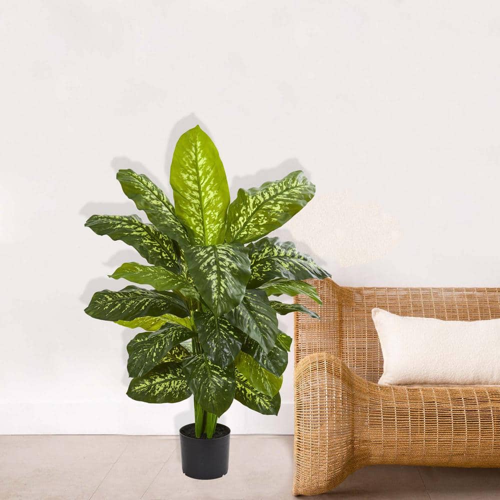 42'' Green Faux Leopard Lily Potted Plant with Lights