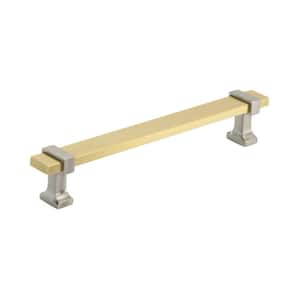 Overton 6-5/16 in. (160 mm) Brushed Gold/Satin Nickel Drawer Pull
