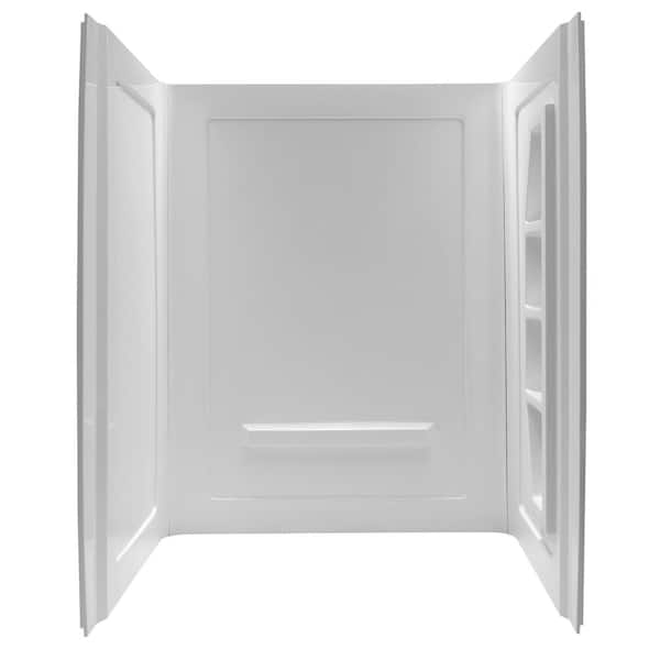 Rose 60 in. x 36 in. x 74 in. 3-Piece DIY Friendly Alcove Shower Surround in White