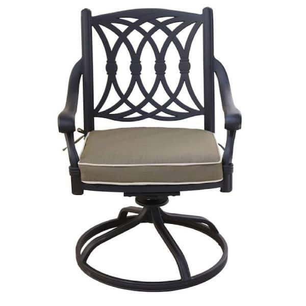 Benjara Taupe Brown 24 in. Belmont Lattice Swivel Dining Side Chair (Set of 2)