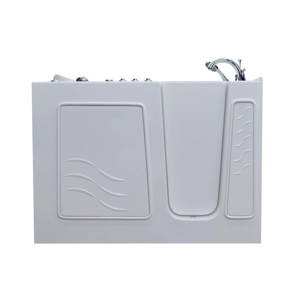 Ashton 52.8'' x 29.5'' White Fiberglass Walk-in Bathtub with Faucet