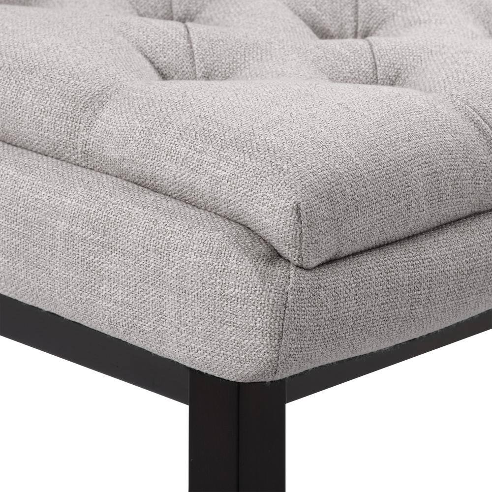 Boston Tufted Light Gray Fabric Counter Height Barstools, Set of 2