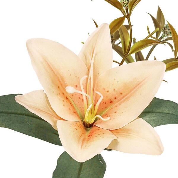 LIVING LUXURY 13 in. Champagne Peach Orange Artificial Stargazer