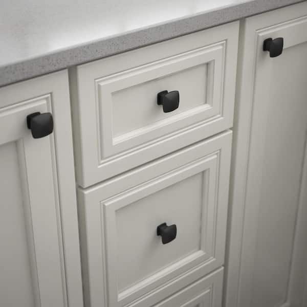 24-Pack Soft Square 1-1/4 in. (32 mm) Classic Matte Black Square Cabinet Knobs