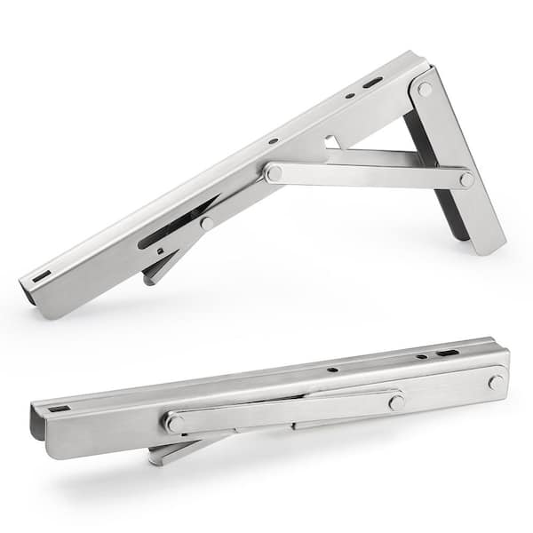 2PCS NEW Excellent Chrome Folding Shelf Bench Table Folding Shelf Bracket EAN 