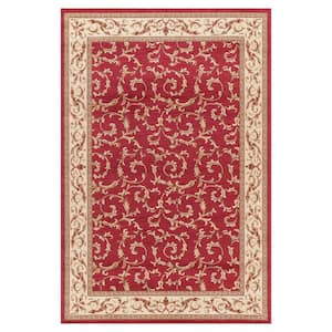 Jewel Collection Veronica Red Rectangle Indoor 9 ft. 3 in. x 12 ft. 6 in. Area Rug