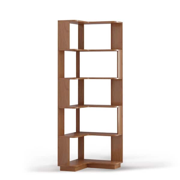 6-Tier Wood Plant Stand, Freestanding L-Shaped Corner Bookshelf,Open storage rack Organizer(21.65 in. W x 64.57 in. H)
