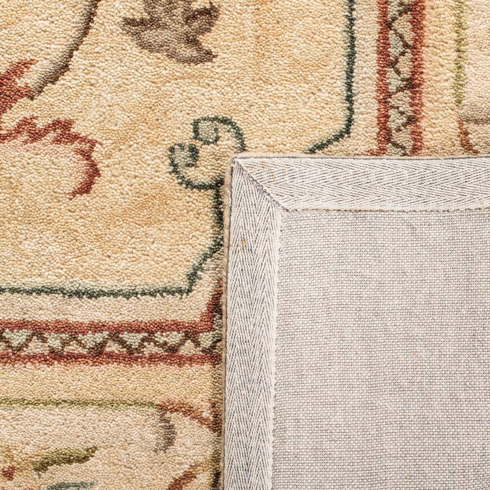 Handmade Tufted Wool Round Rug in Light Gold/Beige, 47"