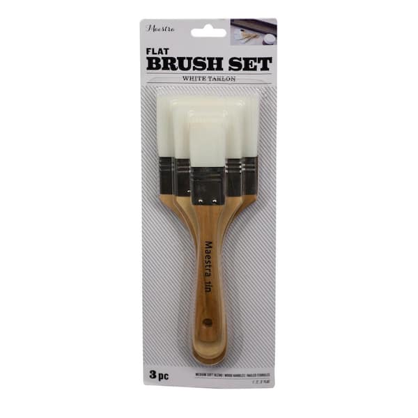 Flat 3-Piece Paint Brush Set