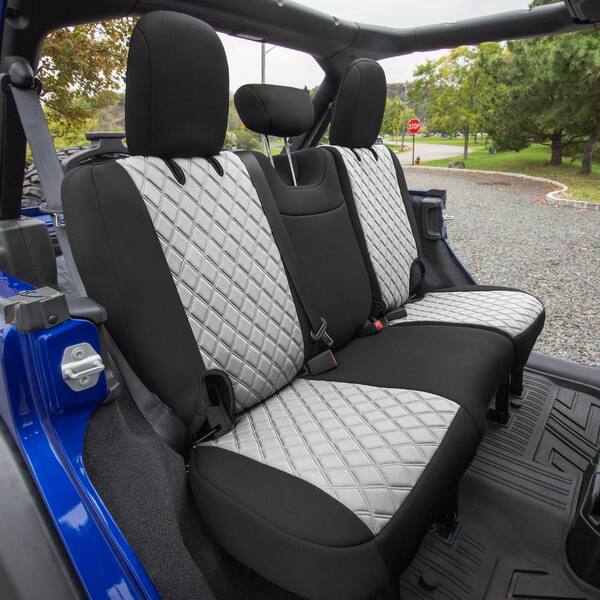 FH Group Neoprene Waterproof 47 in. x 1 in. x 23 in. Custom Fit Seat Covers  For 2018-2021 Jeep Wrangler JL 4DR Full Set DMCM5006Gray-Full - The Home  Depot
