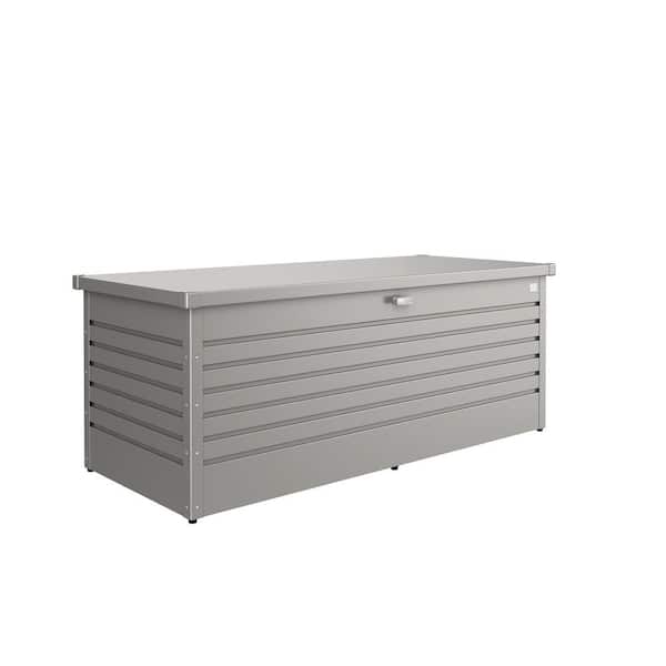 BIOHORT 28 in. H x 71.3 in. W x 31.1 in. D Leisuretime 210 Gal. Metallic Quartz Gray Steel Deck Box
