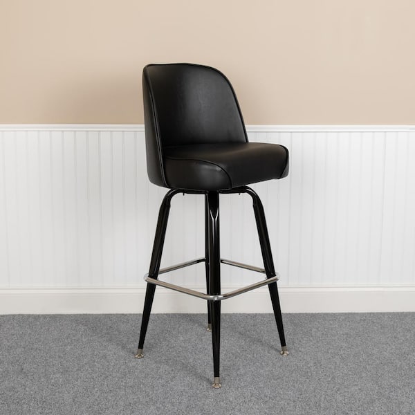 Carnegy Avenue 42.5 in. Black Mid-Back Metal Bar Stool (Set of 2)