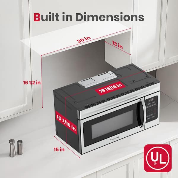 30 in. 1.6 cu. ft. 1000-Watt Over-the-Range Microwave Oven in Stainless Steel
