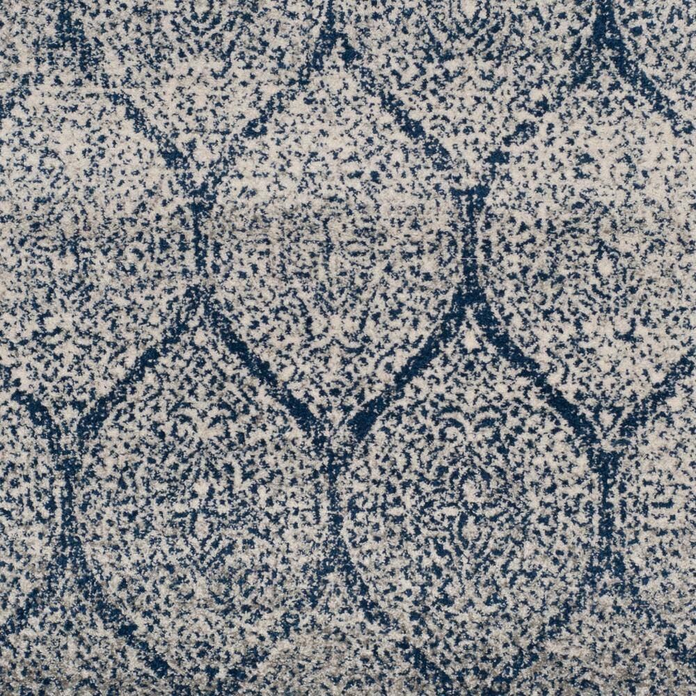 Navy and Silver Reversible Damask Area Rug