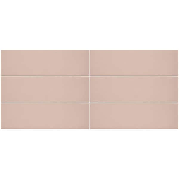 Stencil Blush 4 in. x 12 in. Glazed Porcelain Flat Floor and Wall Tile 767.36 sq. ft. pallet