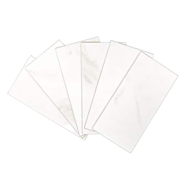 Jeedeson 100 Tiles White 5.9 in. x 3 in. x 0.12 in. PVC Peel and Stick Backsplash (12 sq. ft./Case)