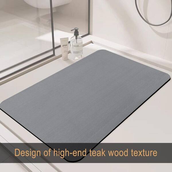 Non-Slip Bath Mat With Suction Cups – Grey Slat Tub Mat With Drainage Holes For Shower & Bathtub - View #4