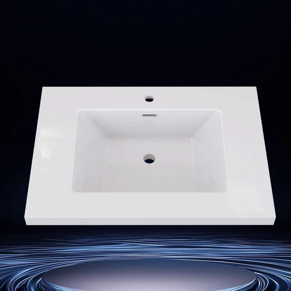 Zeafive Tor 30 in. W x 22 in. D Solid Surface Cultured Marble