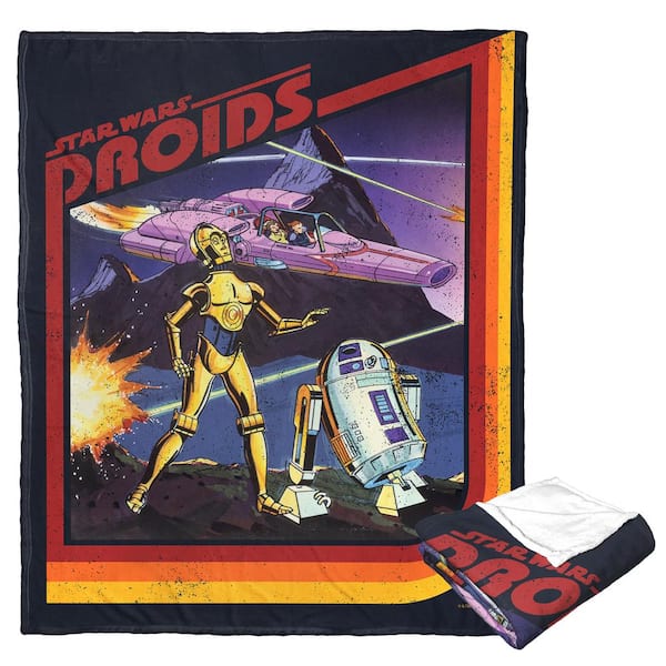 Star Wars Retro Droids Silk Touch Throw Blanket