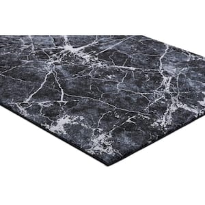 Positano Collection Napoli Anthracite 5 ft. x 7 ft. Abstract Area Rug