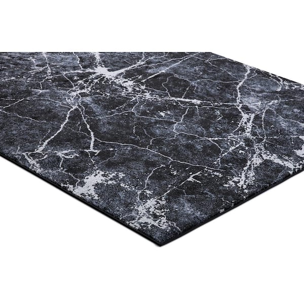 Positano Collection Napoli Anthracite 9 ft. x 13 ft. Abstract Area Rug